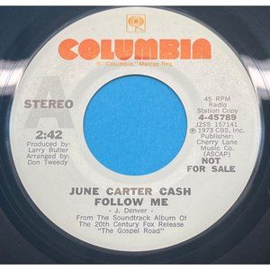 June Carter Cash Follow Me / The Lights of Magdala 45 Country Promo Columbia